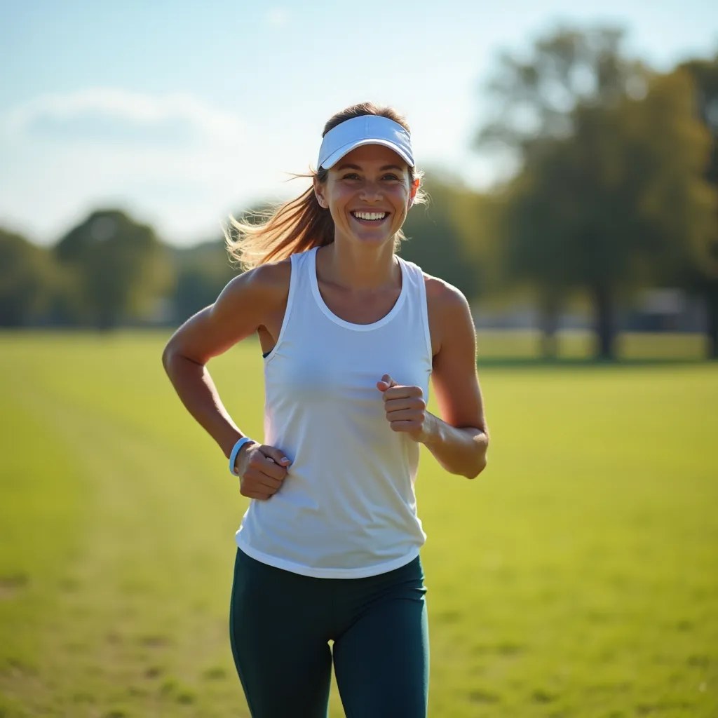 Personne souriante et énergique en plein air